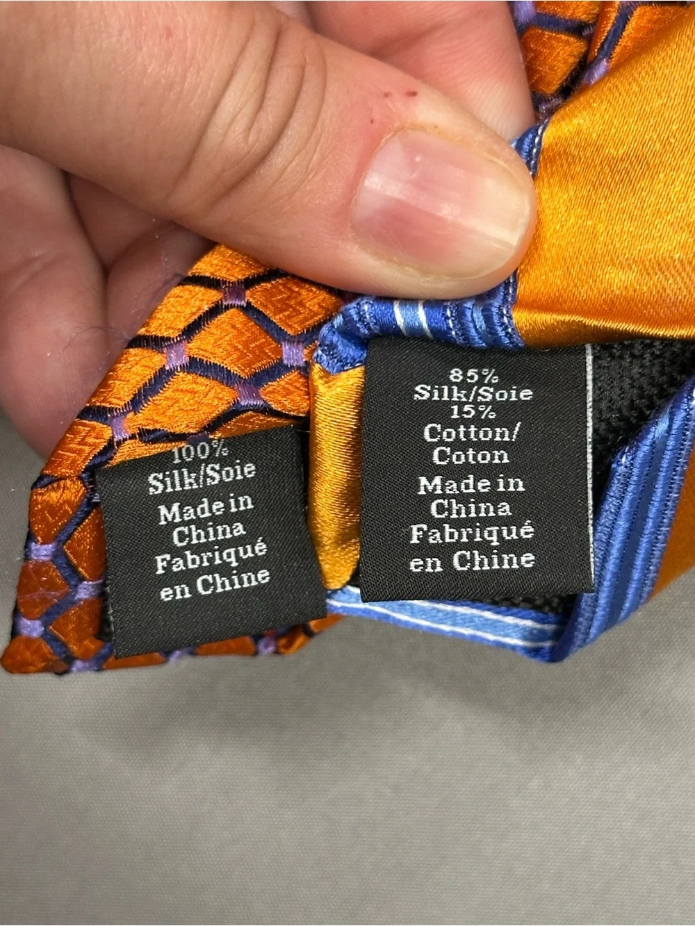 Set of 2 Nordstrom Men's Shop Silk Ties - Orange and Blue Print